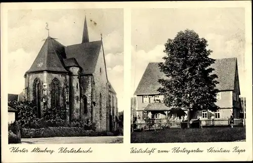 Ak Altenberg Odenthal Bergisches Land, Klosterkirche, Wirtschaft zum Klostergarten