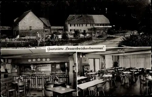 Ak Laubach in Hessen, Gaststätte Hessenbrückenhammer, Innenansicht