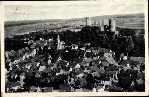 Ak Münzenberg in Oberhessen, Gesamtansicht, Gasthof zur Burg