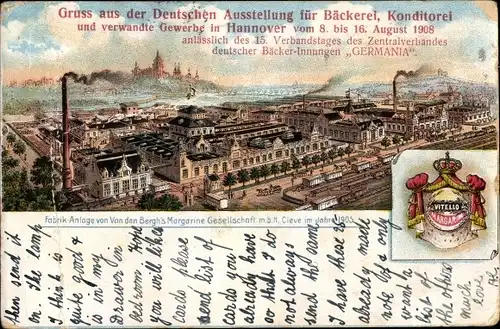 Litho Hannover, Deutsche Ausstellung f. Bäckerei, Konditorei u. verwandte Gewerbe, Wappen, Reklame