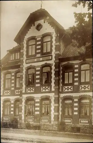 Foto Ak Hamburg Mitte Altstadt, Backsteinhaus mit Verzierungen