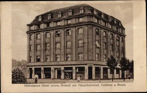 Ak Koblenz am Rhein, Höhmanns Hotel am Hauptbahnhof