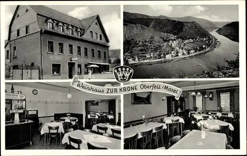 Ak Oberfell an der Mosel, Weinhaus zur Krone, Ort mit Umgebung