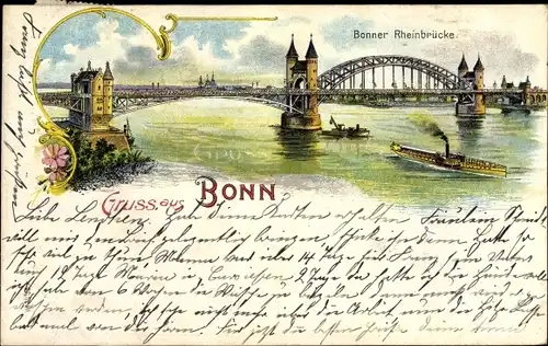 Litho Bonn am Rhein, Rheinbrücke