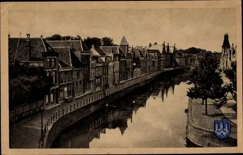 Ak Kampen Overijssel Niederlande, Vloeddijk, Kanalpartie, Wappen