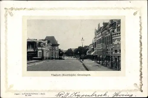 Ak Groningen Niederlande, Viaduct, Noordzijde