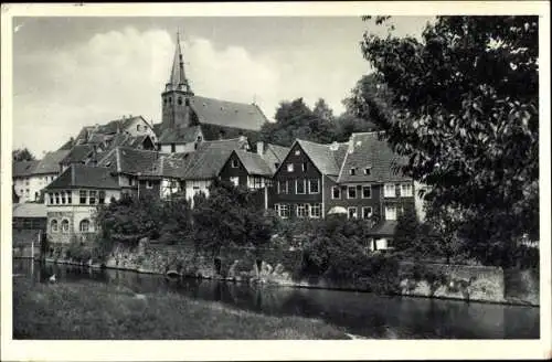 Ak Kettwig Essen im Ruhrgebiet, Teilansicht mit Kirche