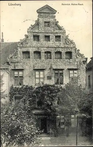 Ak Lüneburg in Niedersachsen, Heinrich Heine Haus, Gesamtansicht, Straßenseite