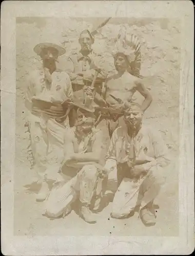 Foto Fremdenlegion in Marokko, September 1925, Kostümierung, Indianer, Cowboys, Erich