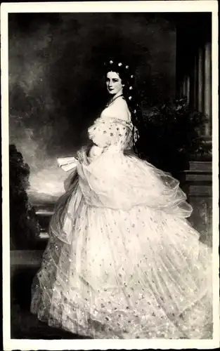 Künstler Ak Winterhalter, Kaiserin Elisabeth von Österreich Ungarn, Sisi, Standportrait