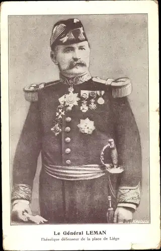 Ak Belgischer General Gérard Leman, Portrait, Uniform, Orden