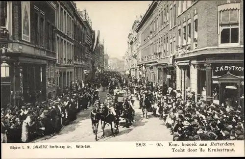 Ak Rotterdam Südholland Niederlande, Adel Niederlande, Kutsche, Kruisstraat