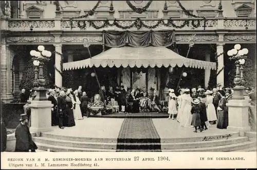 Ak Rotterdam Südholland Niederlande, Königin Emma zu Waldeck und Pyrmont, Diergaarde, 1904