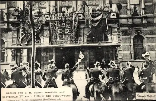 Ak Rotterdam Südholland Niederlande, Königin Emma zu Waldeck und Pyrmont, Schouwburg 1904