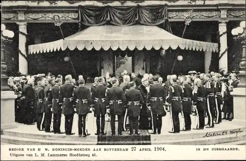 Ak Rotterdam Südholland Niederlande, Königin Emma zu Waldeck und Pyrmont, Diergaarde, 1904