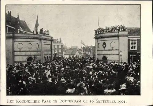 Ak Rotterdam Südholland Niederlande, Het Koninklijke Paar 16 September 1901, Königin Wilhelmina