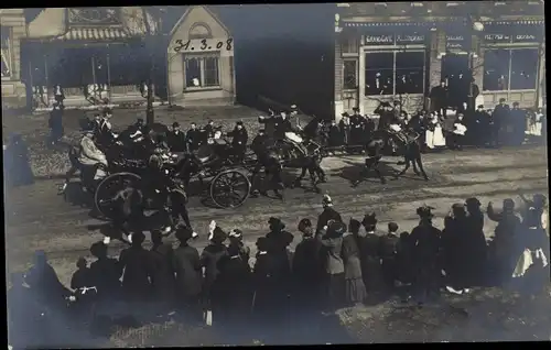 Ak Rotterdam Südholland Niederlande, Menschenmenge, Kutsche, Adel Niederlande