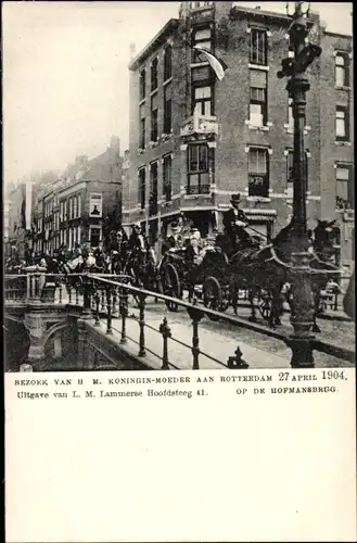 Ak Rotterdam Südholland Niederlande, Königin Emma zu Waldeck und Pyrmont, Besuch 1904