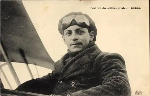 Ak Portrait du celebre aviateur Bobba