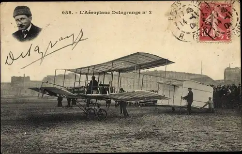 Ak L'Aeroplane Delagrange no. 2, Doppeldecker