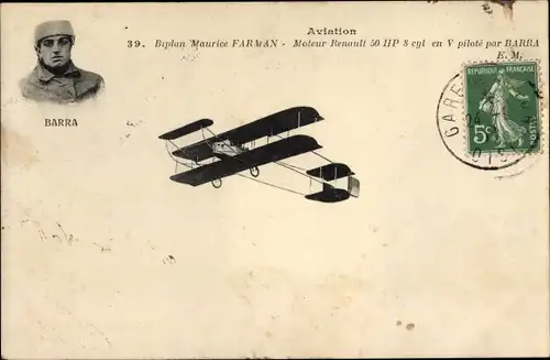 Ak Aviation, Biplan Maurice Farman, pilote par Barra, Doppeldecker