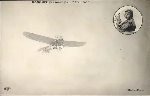 Ak Hanriot sur monoplan Hanriot, Flugzeug, Pilot