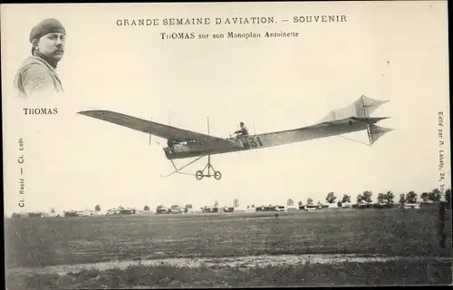 Ak Grande Semaine d'Aviation, Thomas sur son Monoplan Antoinette