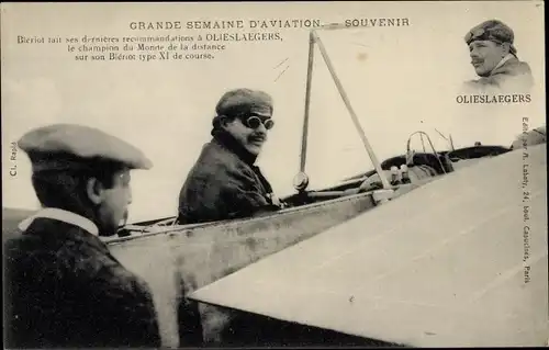 Ak Grande Semaine d'Aviation, Olieslaegers sur monoplan Bleriot type XI