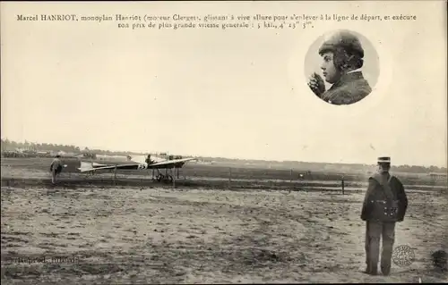 Ak Marcel Hanriot, monoplan Hanriot, Pilot, Flugzeug