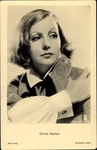 Ak Schauspielerin Greta Garbo, Portrait