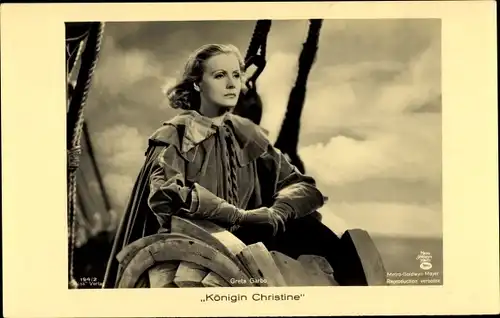 Ak Schauspielerin Greta Garbo, Königin Christine, Filmszene, Ross Verlag 194/2