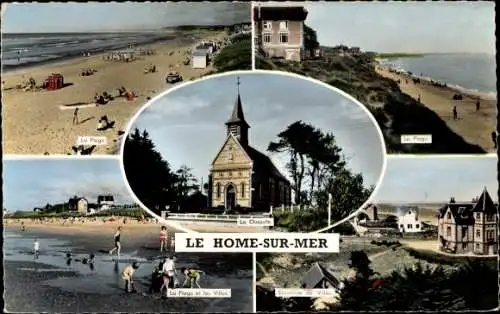 Ak Le Home sur Mer Calvados, La Plage, La Chapelle, Les Villas