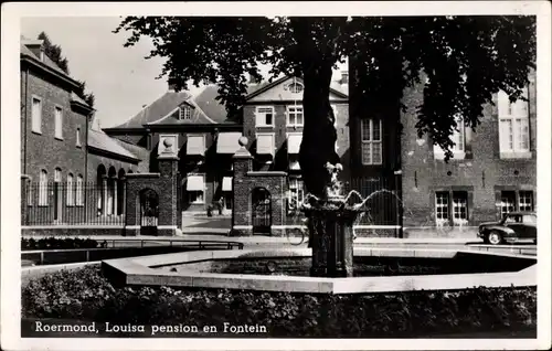 Ak Roermond Limburg Niederlande, Louisa pension en Fontein