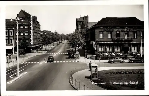 Ak Roermond Limburg Niederlande, Stationsplein Singel