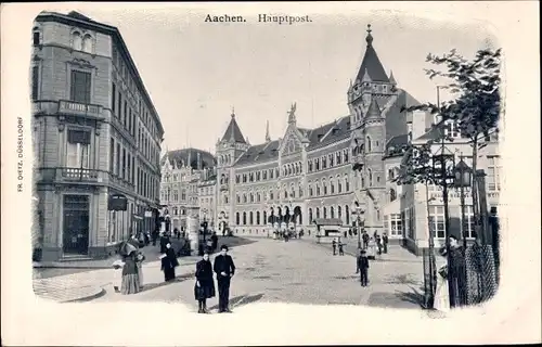 Ak Aachen in Nordrhein Westfalen, Hauptpost, Straßenpartie