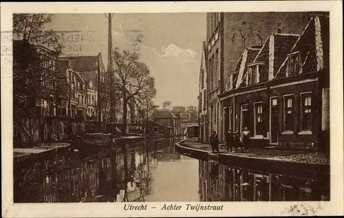 Ak Utrecht Niederlande, Achter Twijnstraat, Gracht