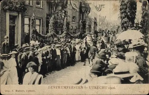 Ak Utrecht Niederlande, Lustrumfeesten 1906, Zuschauermenge, Festumzug