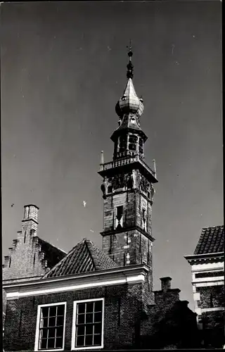 Ak Veere Zeeland Niederlande, Turm, Hausdächer, Detailansicht