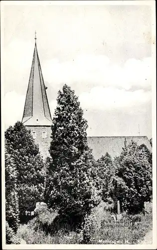 Ak Menslage in Niedersachsen, Teilansicht der Kirche