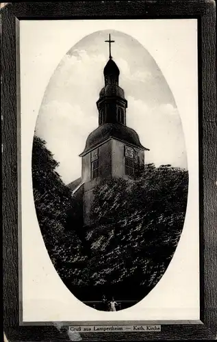 Präge Passepartout Ak Lampertheim am Rhein Hessen, Katholische Kirche