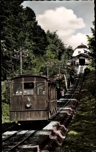 Ak Heidelberg am Neckar, Bergbahn mit Station Königstuhl, Standseilbahn