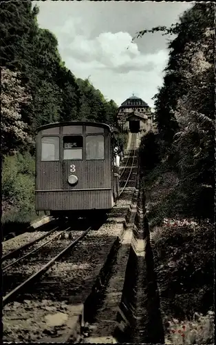 Ak Heidelberg am Neckar, Bergbahn mit Station Königstuhl, Standseilbahn