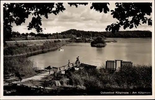 Foto Ak Ostseebad Kölpinsee auf Usedom, Am Kölpinsee