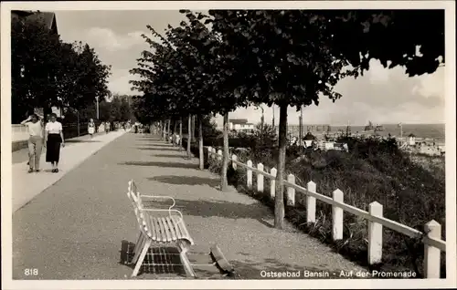 Ak Ostseebad Bansin Heringsdorf auf Usedom, Auf der Promenade