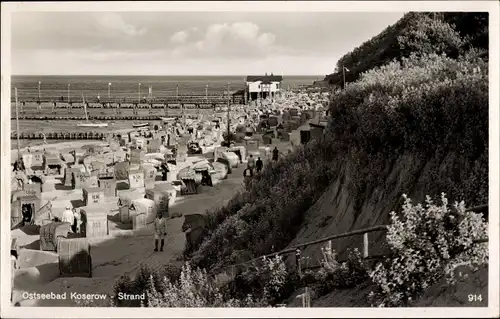 Foto Ak Ostseebad Koserow auf Usedom, Blick auf den Strand