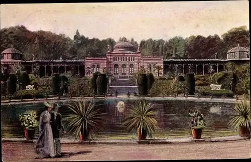 Ak Stuttgart am Neckar, Wilhelmina, Schloss, Teich, Garten