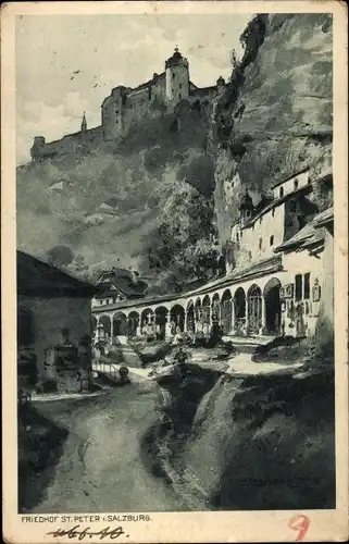 Ak Sankt Peter Salzburg, Friedhof