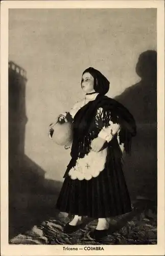 Ak Coimbra Portugal, Tricana, Porzellanpuppe
