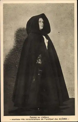 Ak Femme au bioco, Porzellanpuppe, Acores