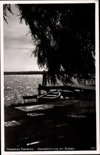 Ak Dziwnów Dievenow in Pommern, Abendstimmung am Bodden